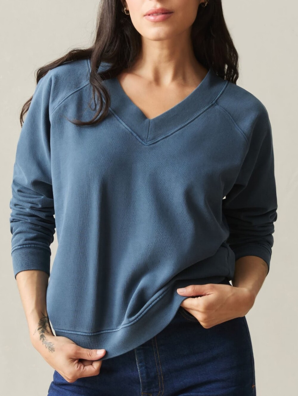 American Giant Women’s Large French Terry V-Neck Pullover NWOT
